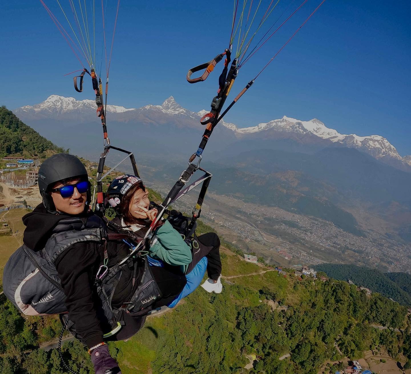 Skybou Bishal - An Artist of the sky with team pilot Sapa Paragliding