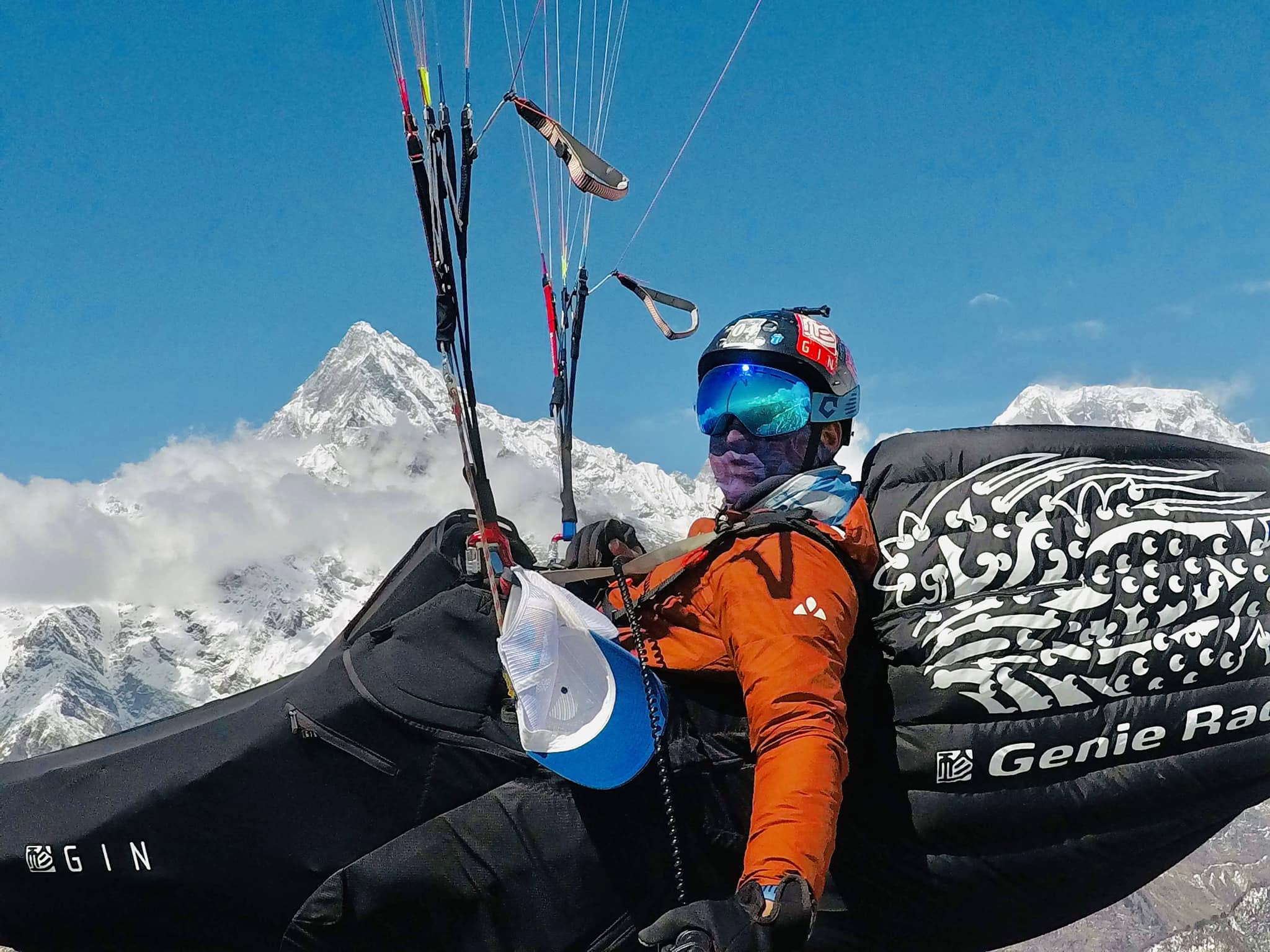 Skybou Bishal - An Artist of the sky with team pilot Sapa Paragliding