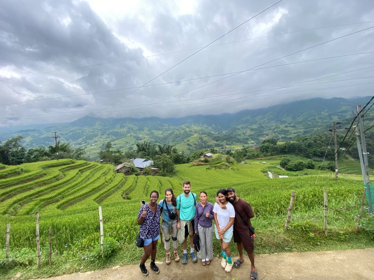 Trekking route through Lao Chai Village in Sapa, Vietnam, passing through beautiful rice terraces, traditional local villages and scenic views of Muong Hoa Valley