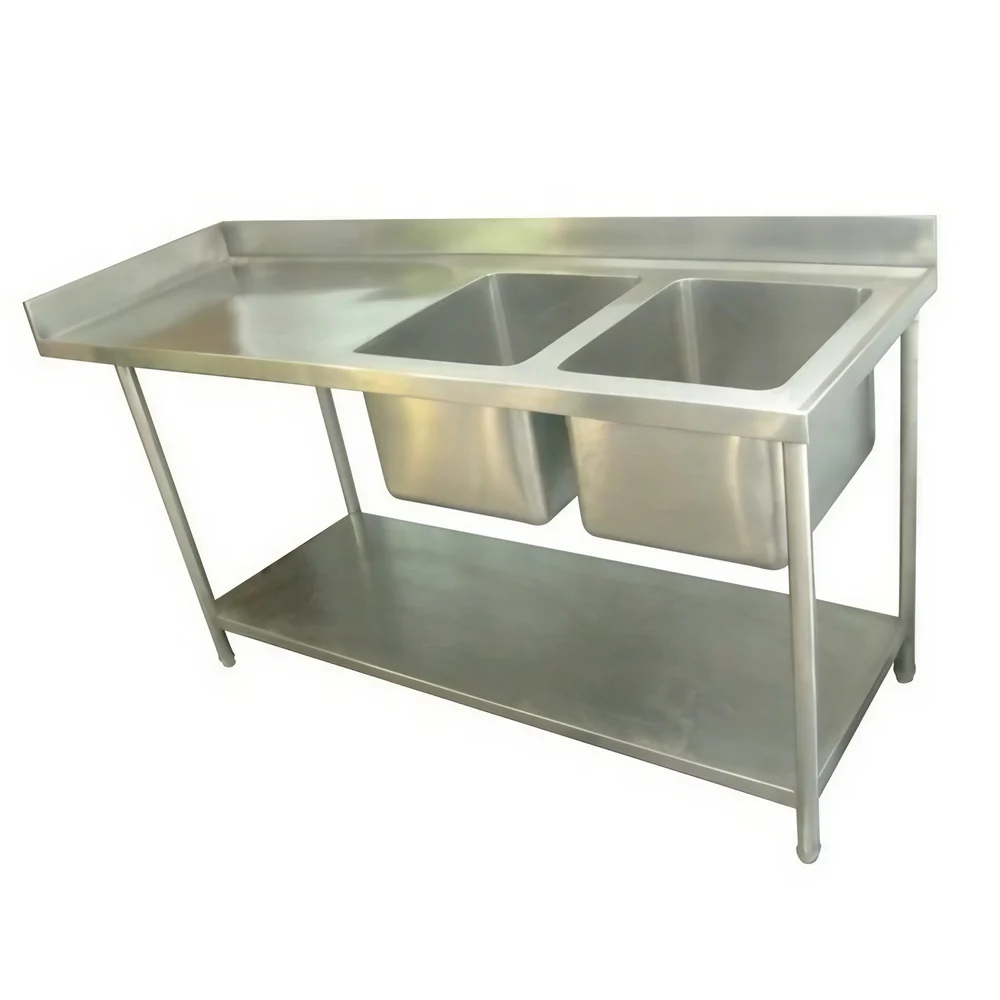 Demountable Washing Unit With Double Sink Bottom Shelf 2