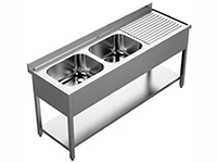 Demountable Washing Unit With Double Sink Bottom Shelf