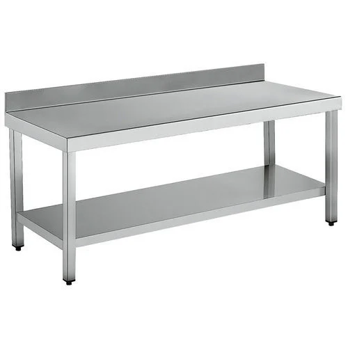 Work Table With Under Shelf And Backsplash