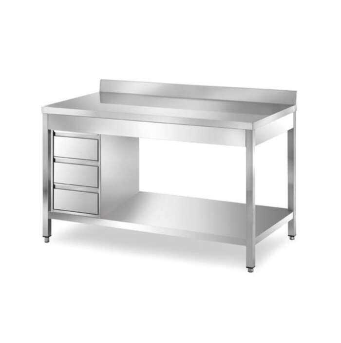 Work Table With Under Shelf And Three Drawers
