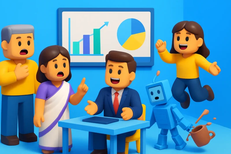 AI 기술의 혁신으로 전통 지식이 자동화된 업무에 대체되는 현상을 보여줍니다.