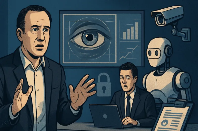 Palantir의 생성형 AI 기술이 보안 업무에 혁신적인 자동화를 제공하는 모습.