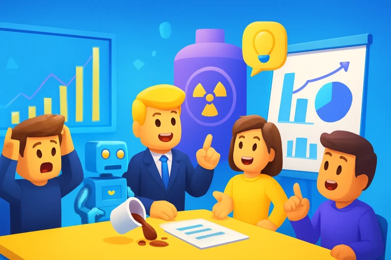 AI 기술을 활용한 생성형 접근법으로 원전의 안전성과 경제성을 혁신하는 모습.