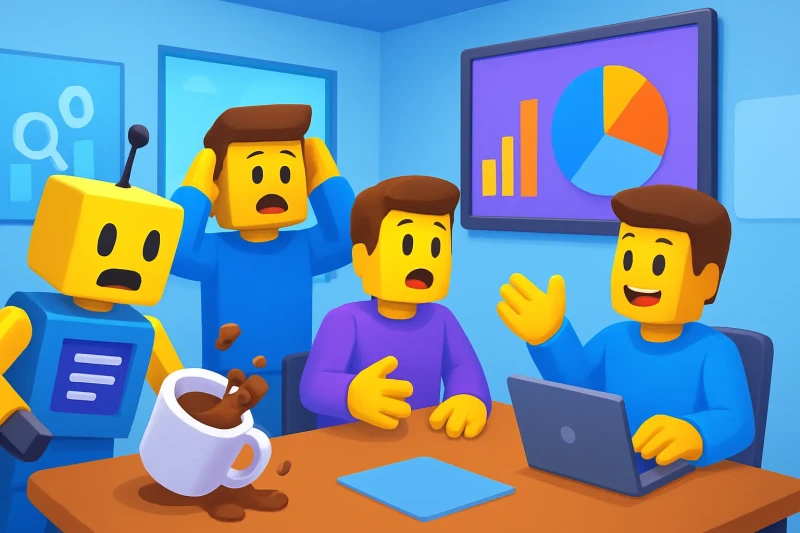 Voxtral Transcribe 2를 활용한 음성 검색 자동화로 업무 효율성을 혁신하는 모습.