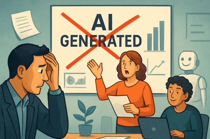 AI 기술의 발전에 따른 창작자들의 반발과 대응 방안을 다룬 이미지입니다.