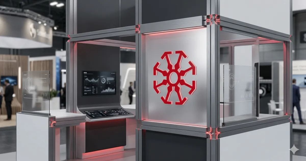 High Tech exhibition stand with LED wall