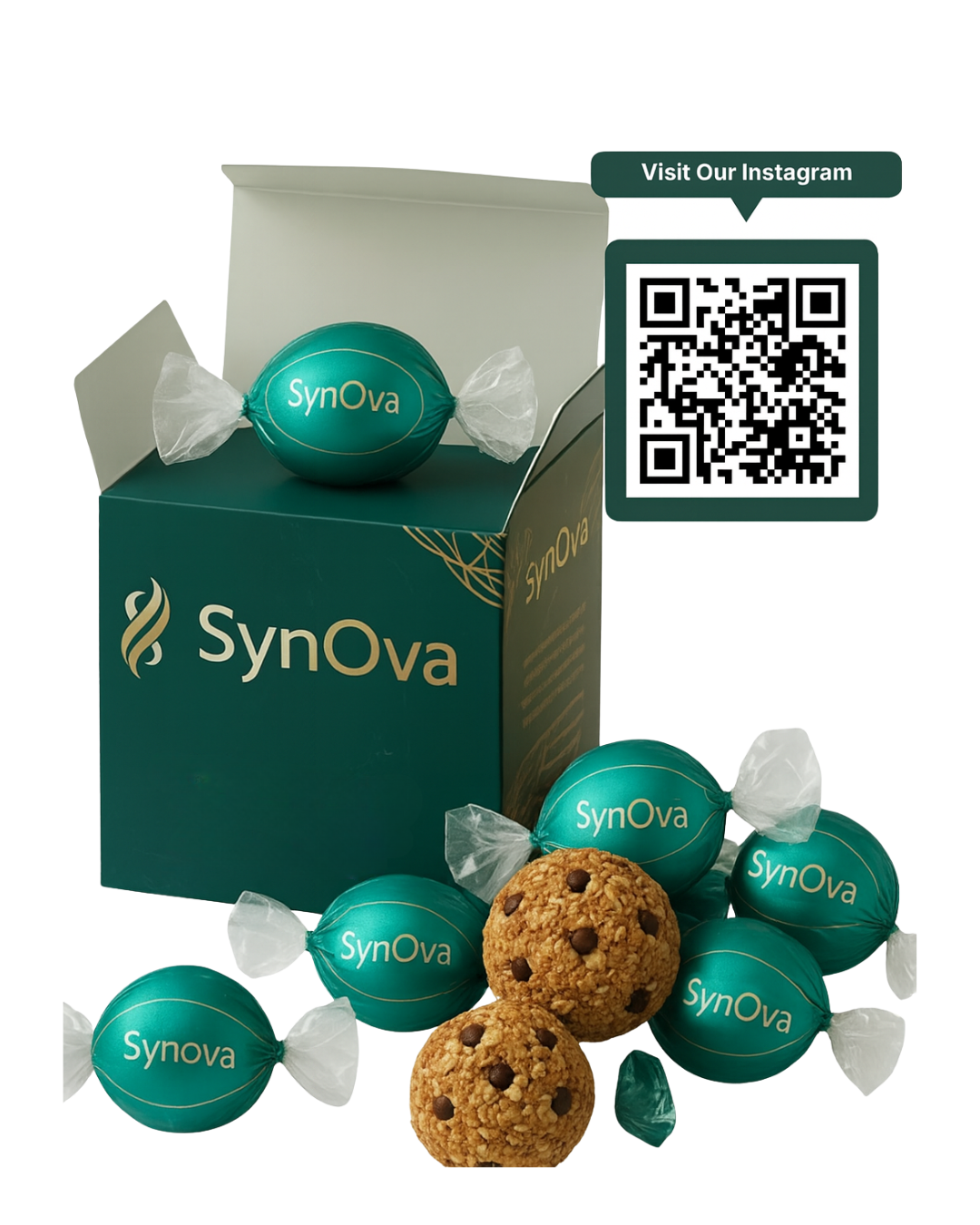 SynOva pre-meal chocolate bar designed by scientists for PCOS wellness.