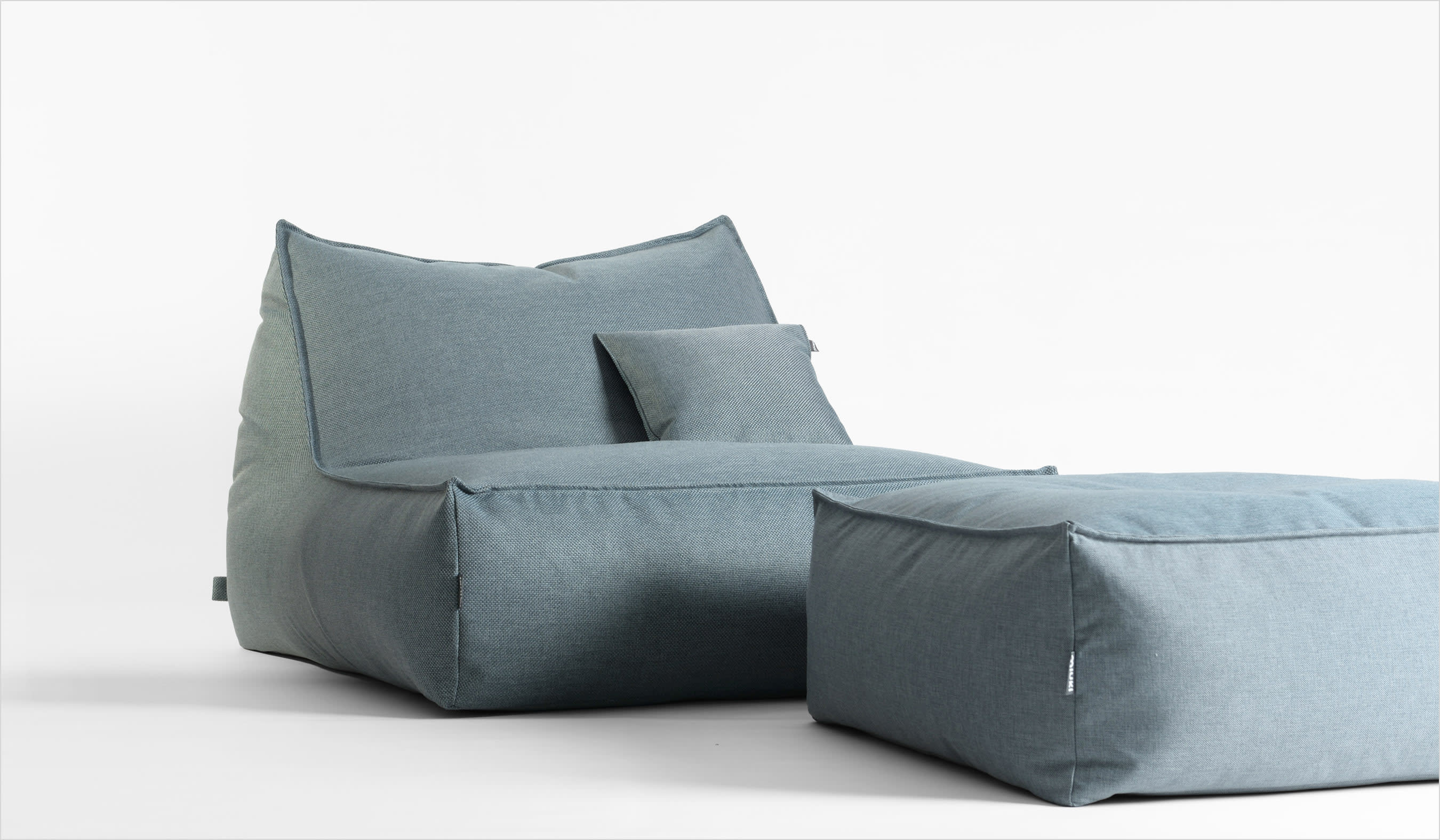 pufa z oparciem na taras i do ogrodu lazy w tkaninie dolcevita