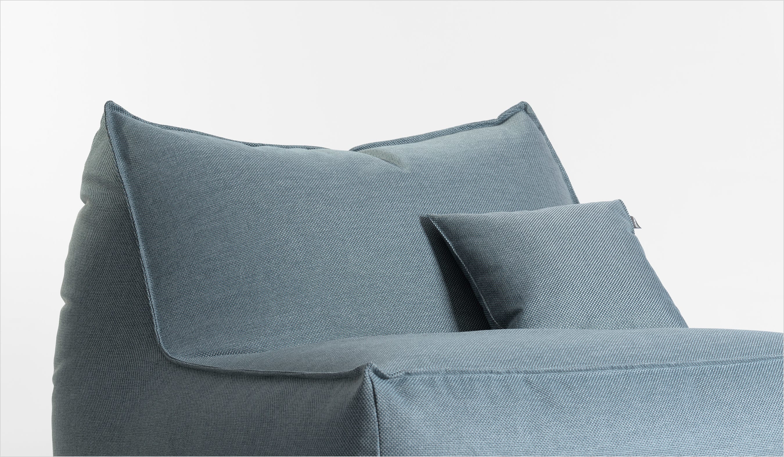 pufa z oparciem na taras i do ogrodu lazy w tkaninie dolcevita