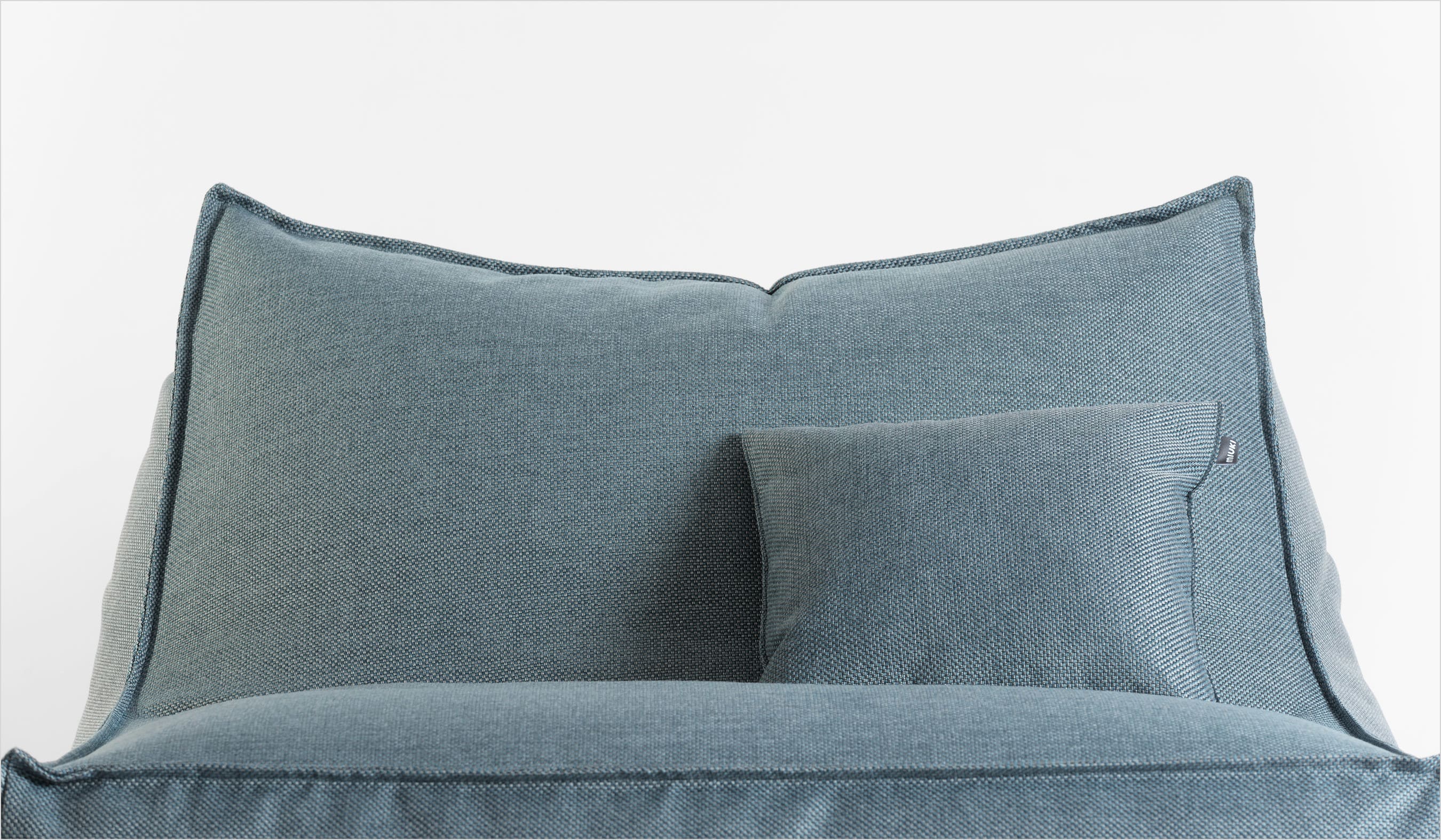 pufa z oparciem na taras i do ogrodu lazy w tkaninie dolcevita