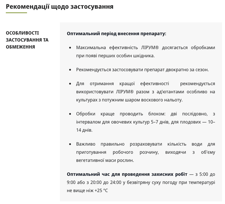 Регламент застосування