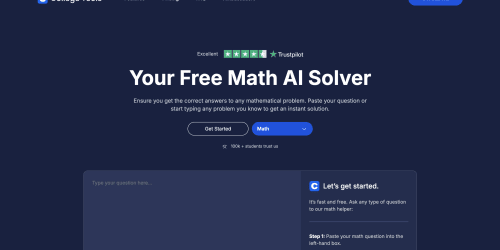 AI Math Solver landing page