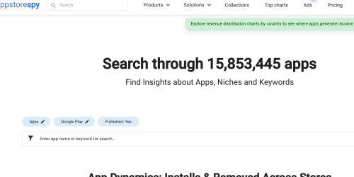 AppStoreSpy landing page