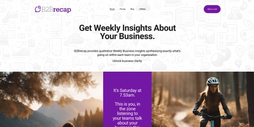 B2Brecap landing page