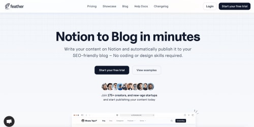 Feather landing page