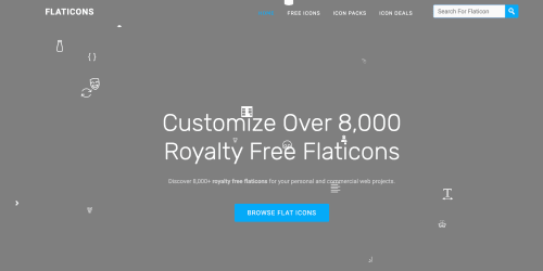 Flaticons landing page