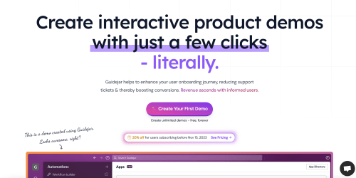 Guidejar landing page