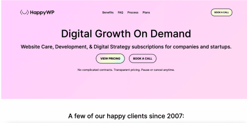 HappyWP landing page