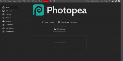 Photopea landing page