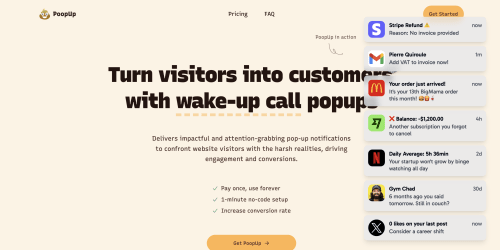 PoopUp landing page