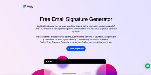 Email Signature Generator landing page