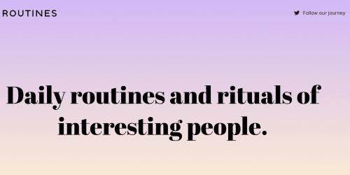 Routines.club landing page