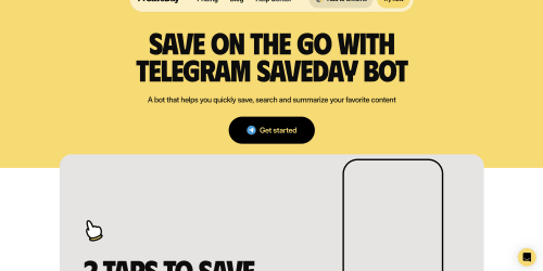 SaveDay landing page