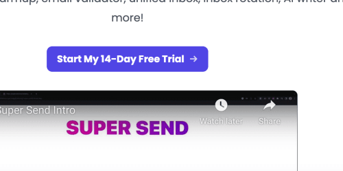 SuperSend landing page