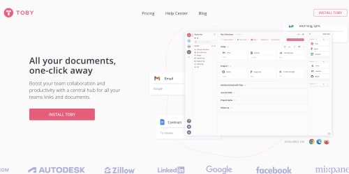 Toby landing page