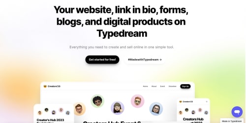 Typedream landing page