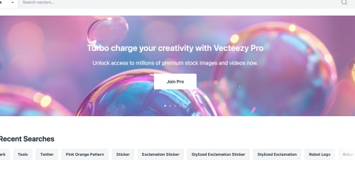 Vecteezy landing page