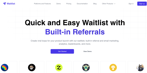 Waitlist landing page