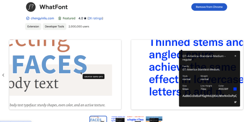 WhatFont landing page