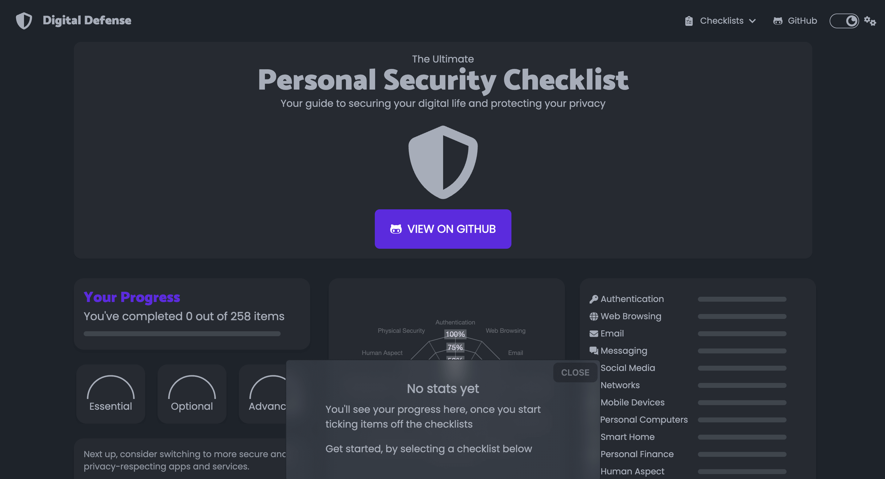 Digital Defense landing page