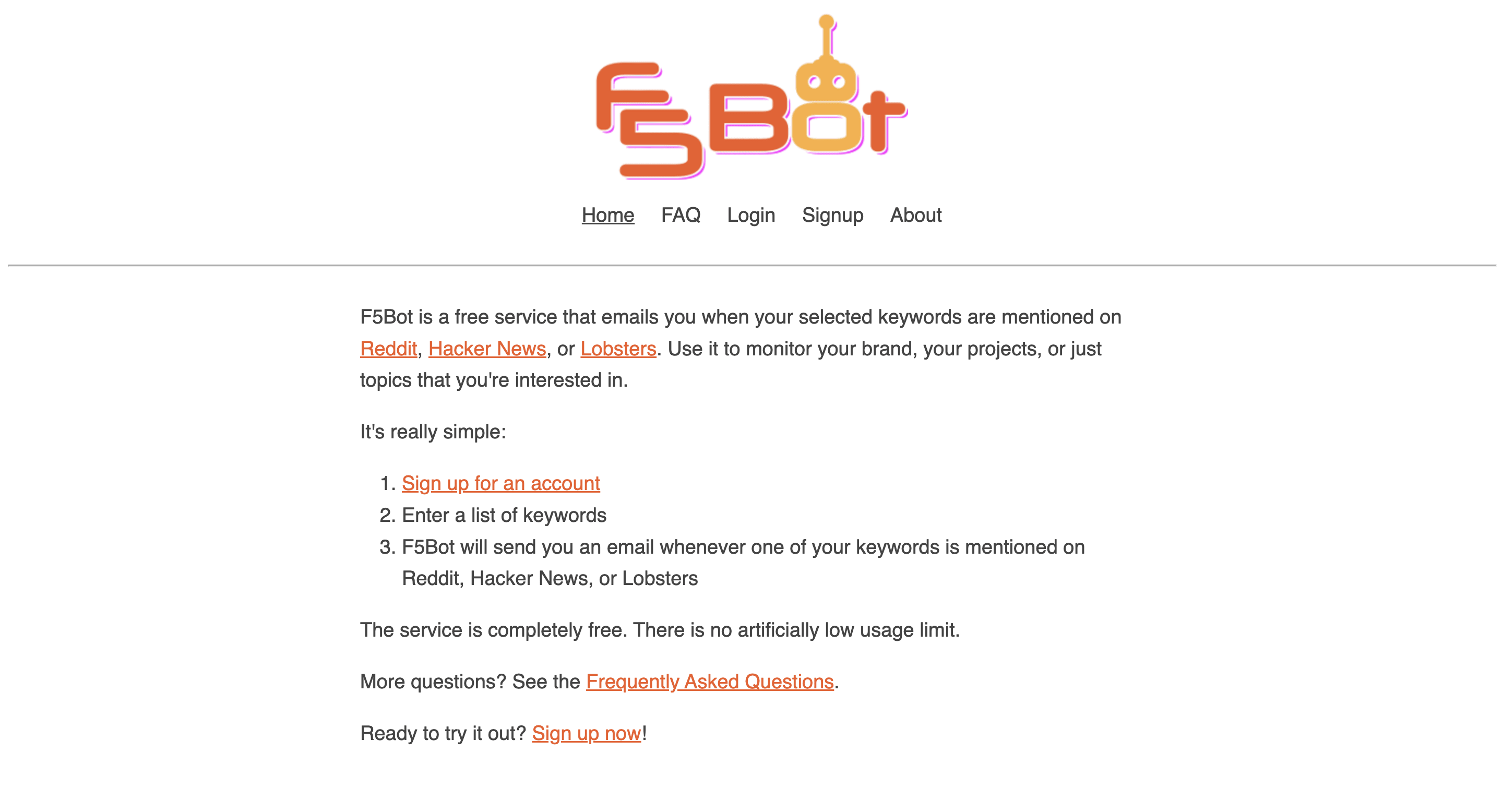 F5 Bot landing page