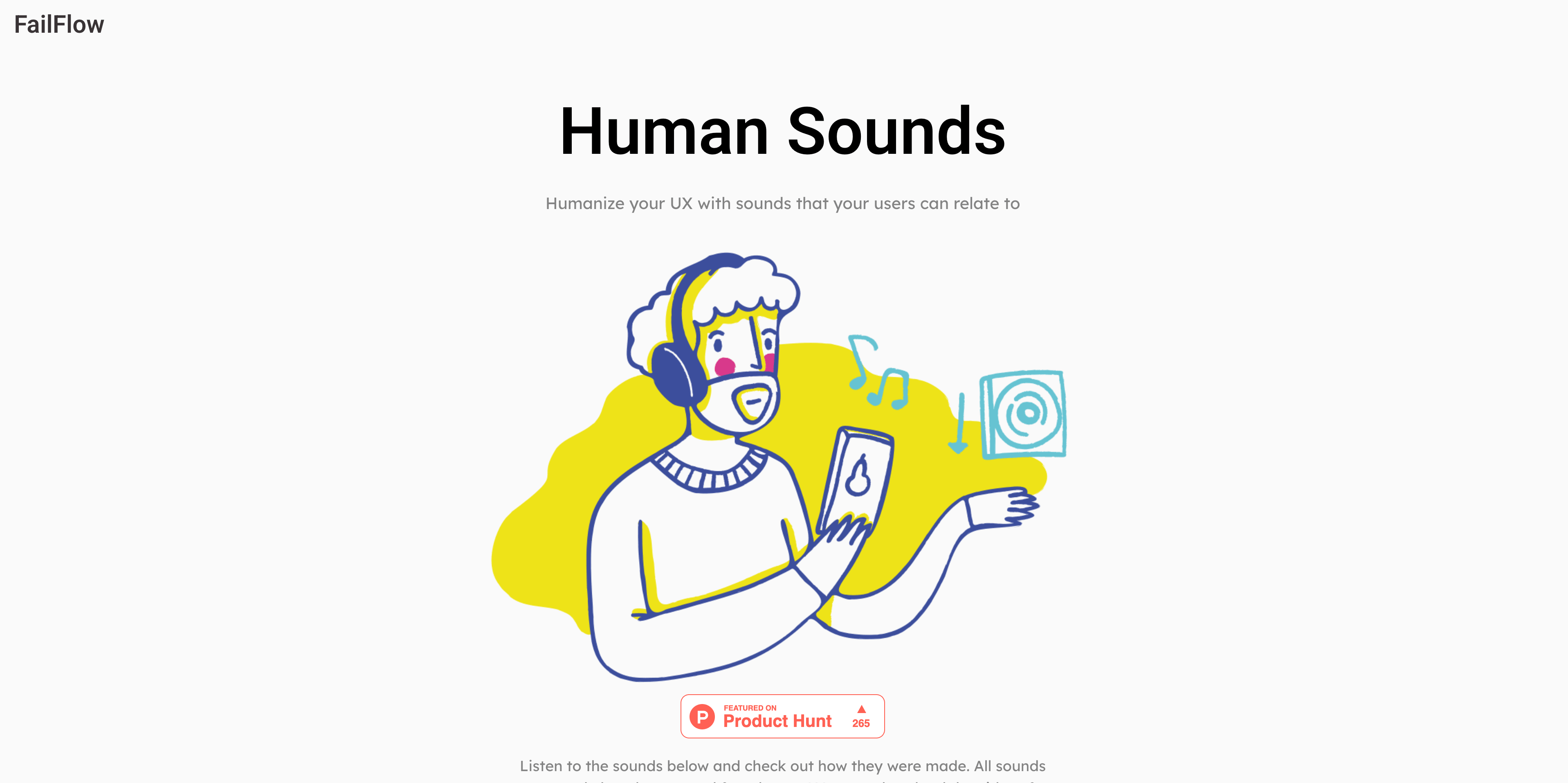 Human Sounds landing page