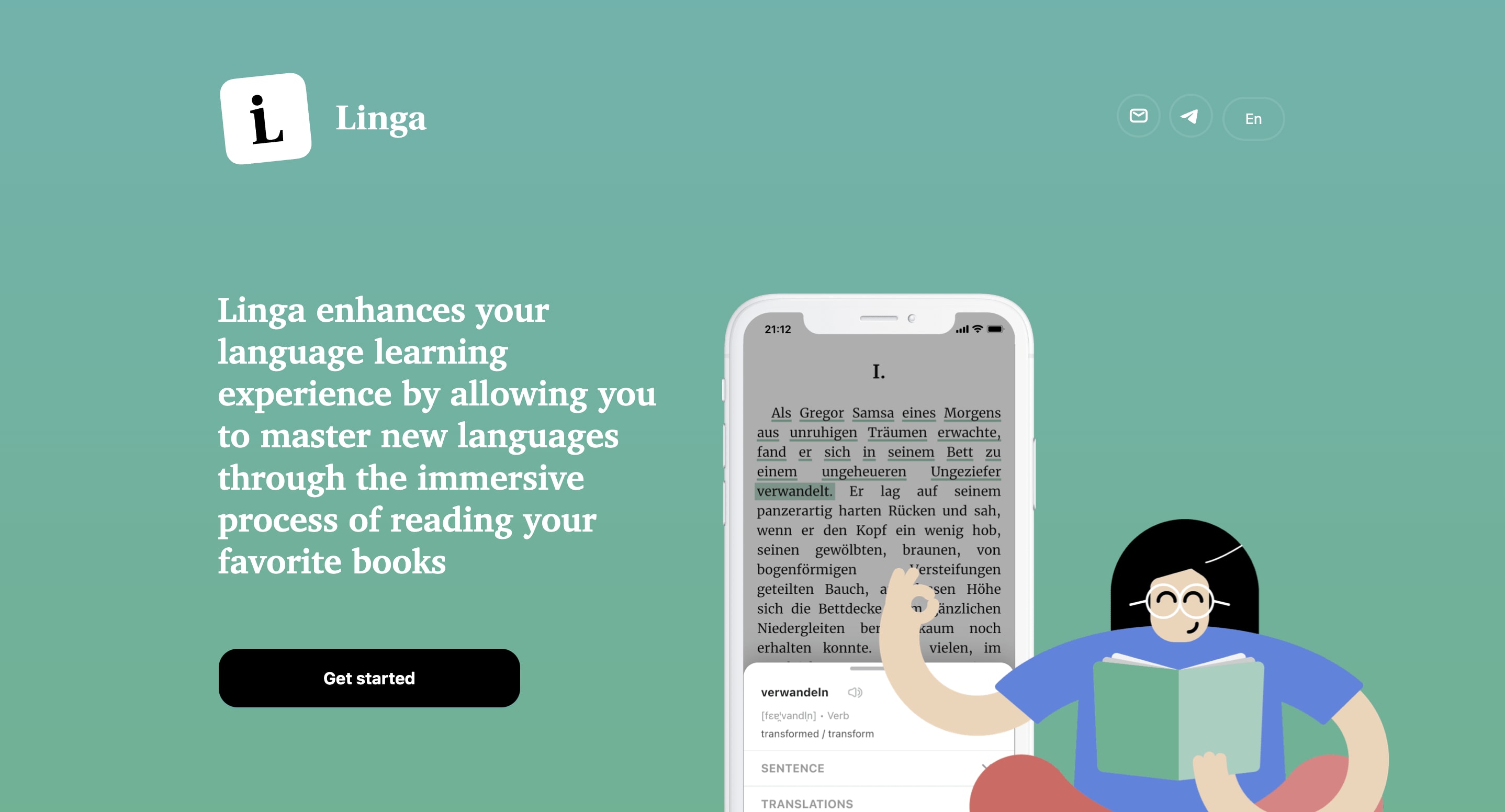 Linga landing page