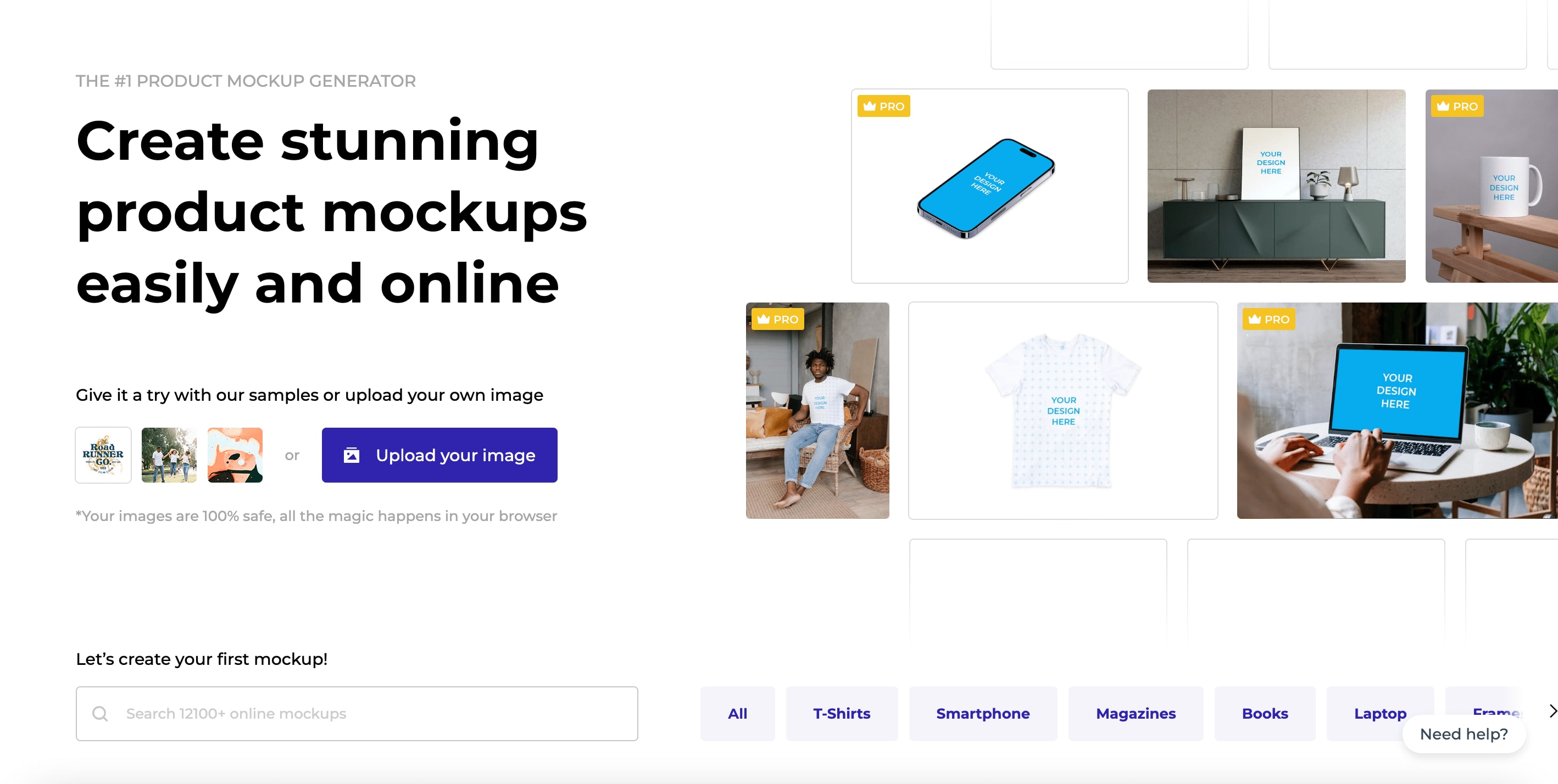 Smart Mockups landing page