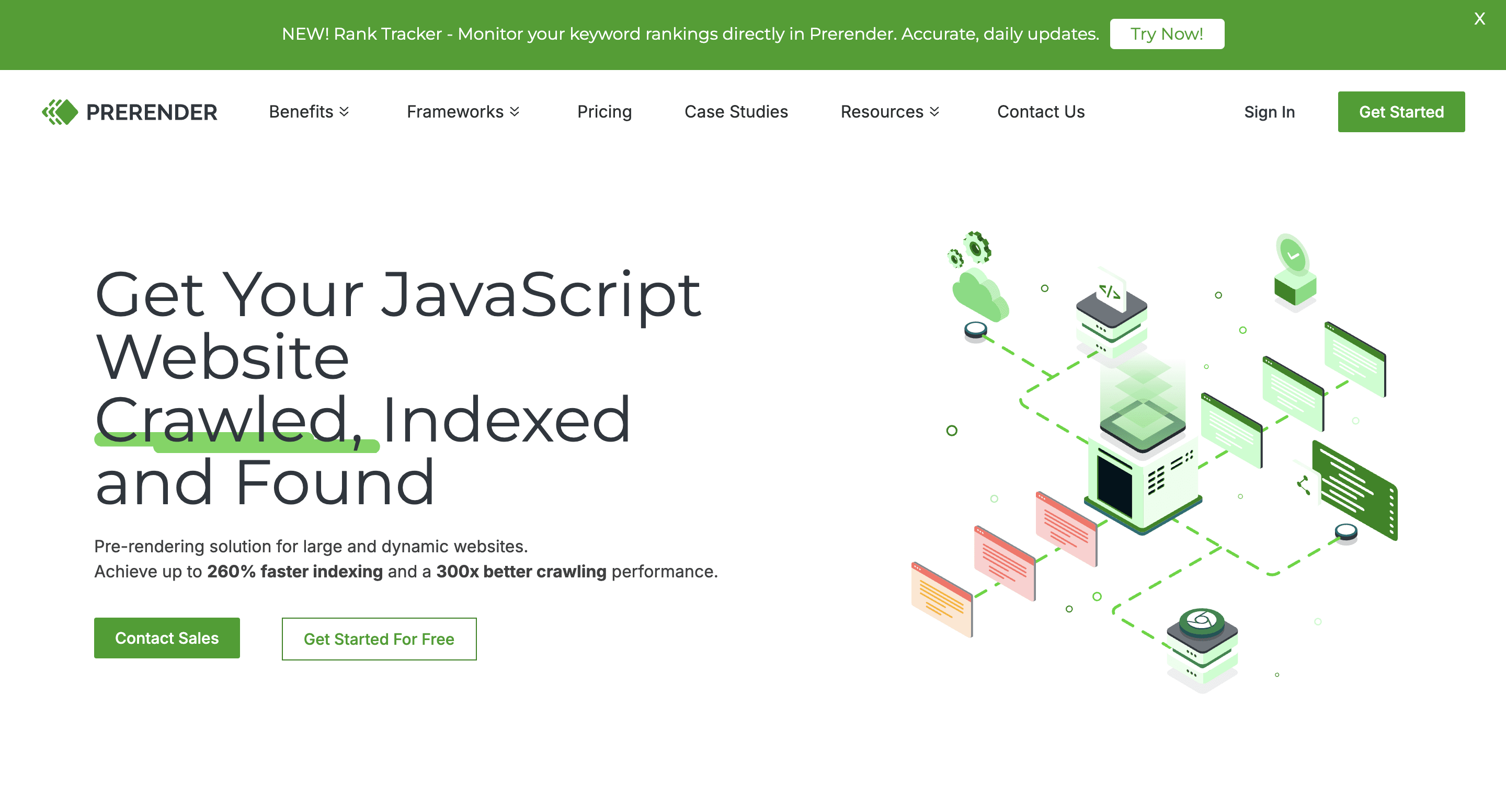 Prerender landing page