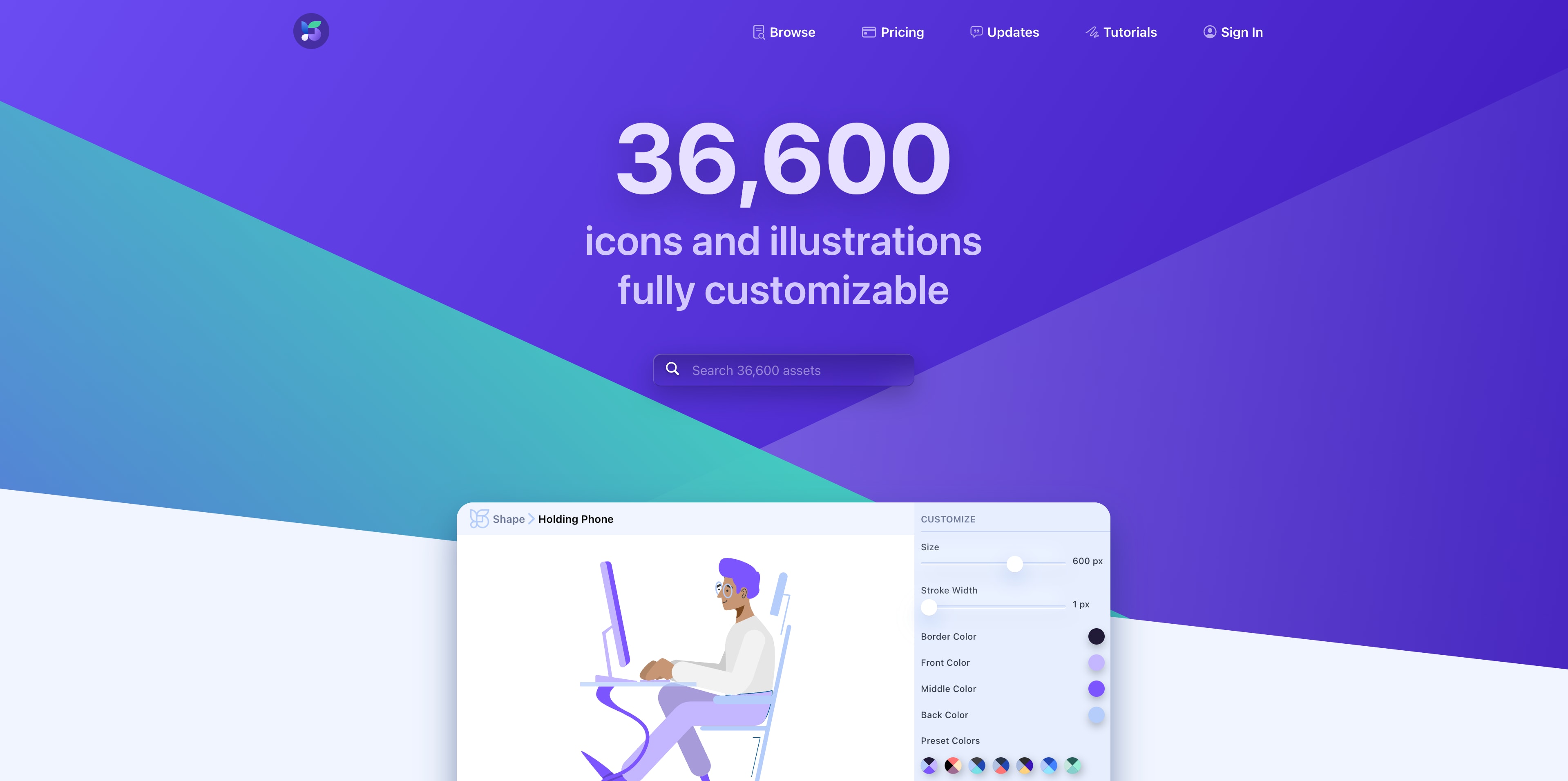 Shape landing page