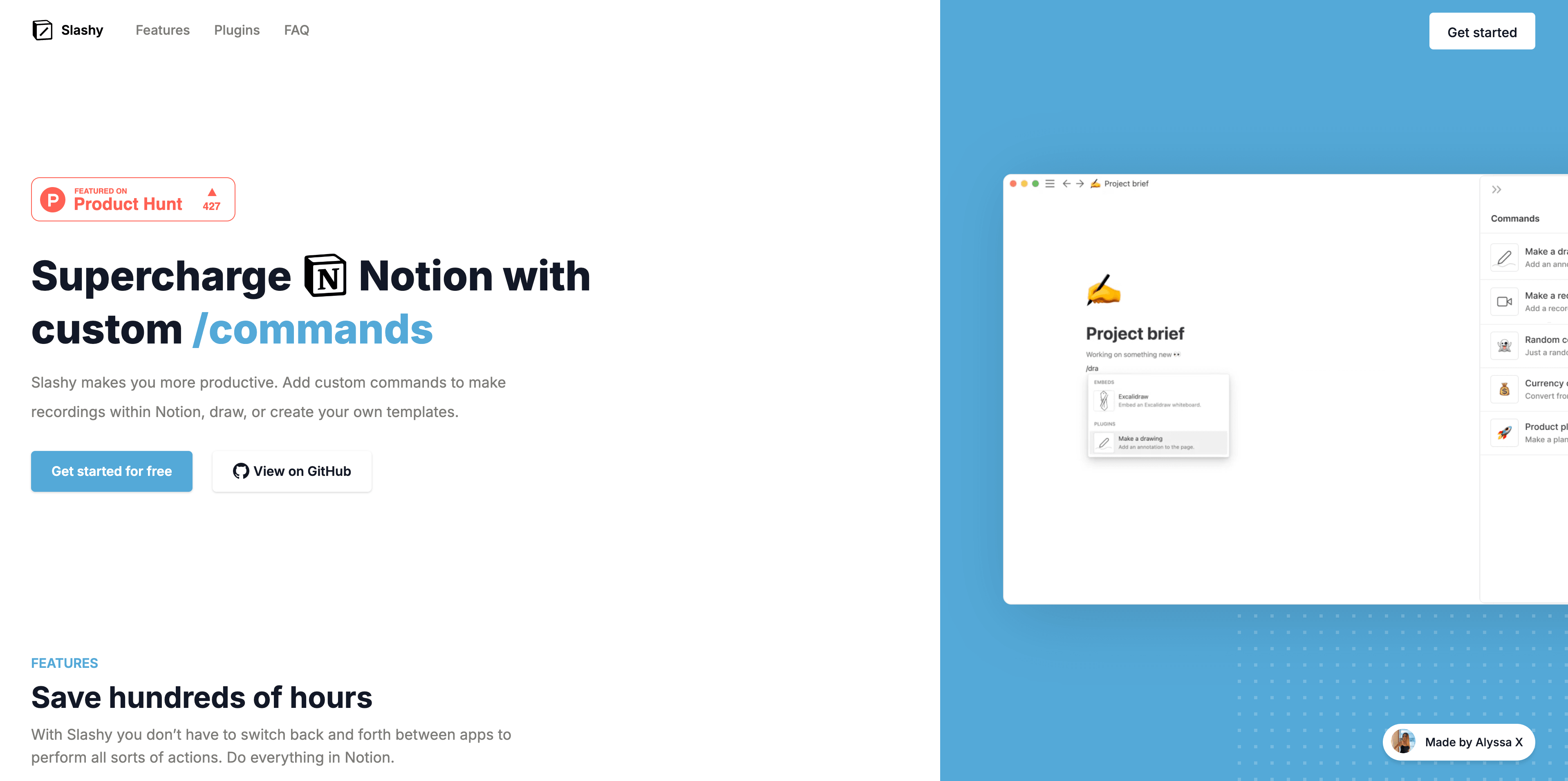 Slashy landing page