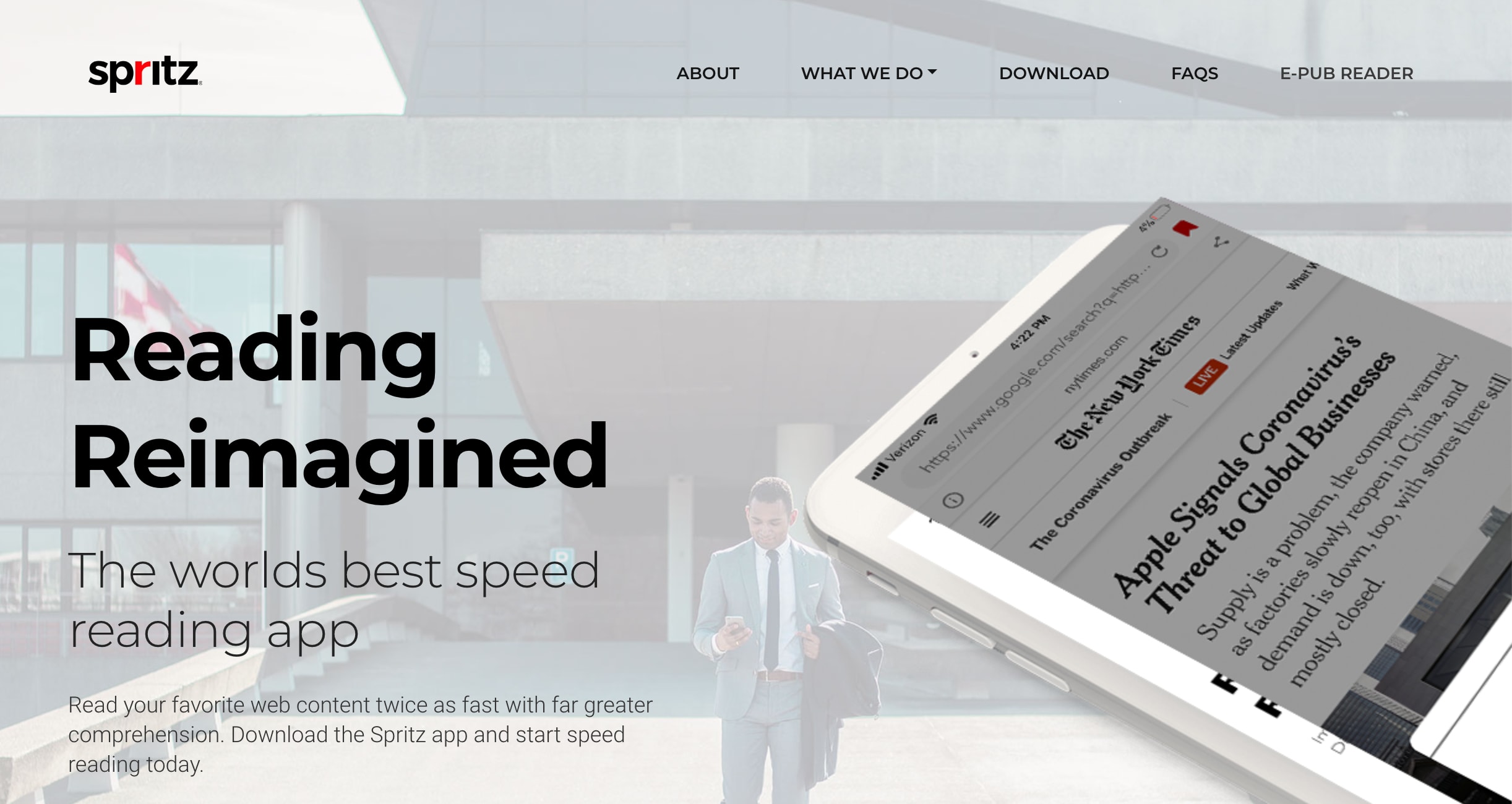 Spritz landing page