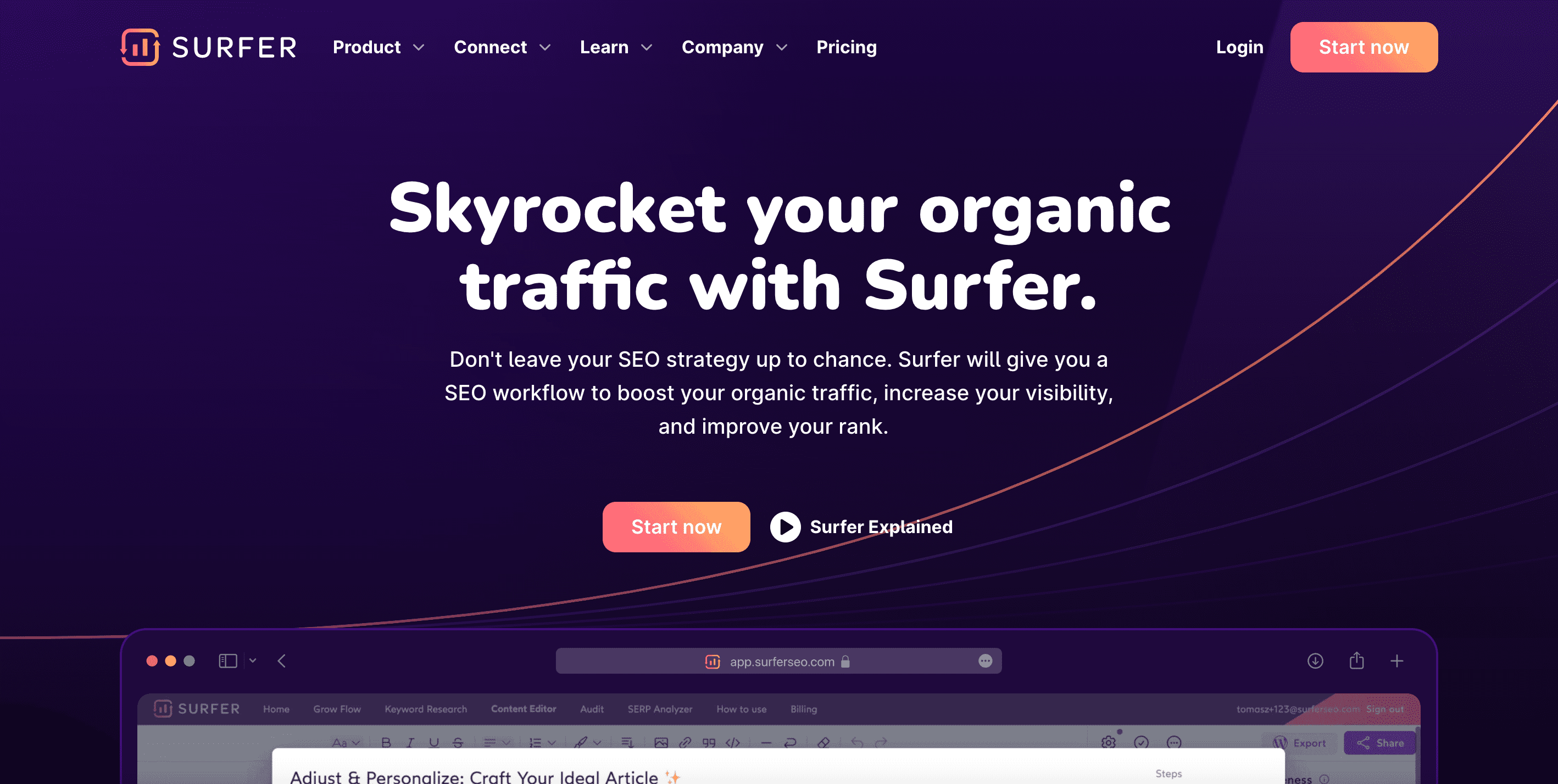 Keyword Surfer landing page