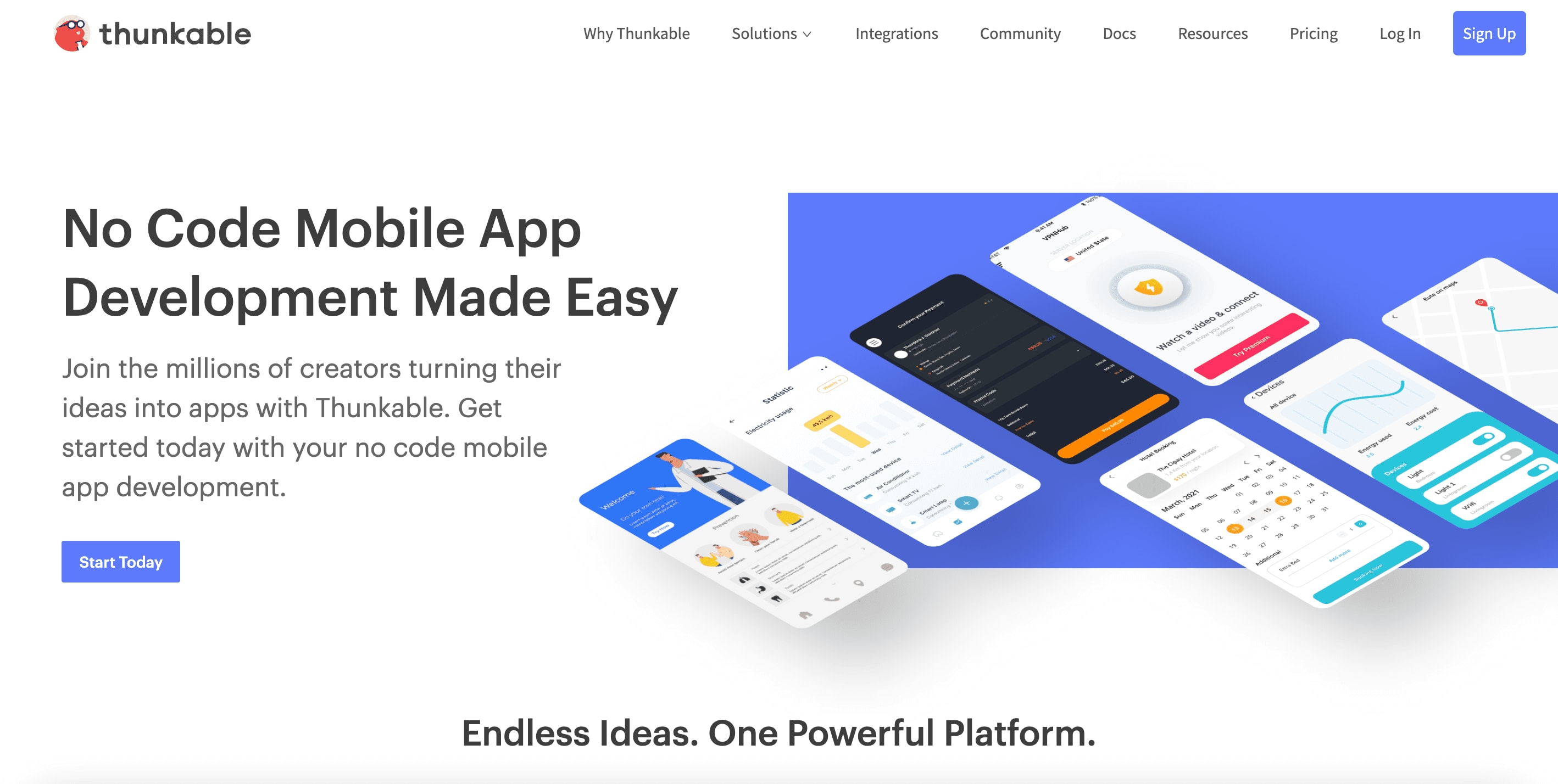 Thunkable landing page