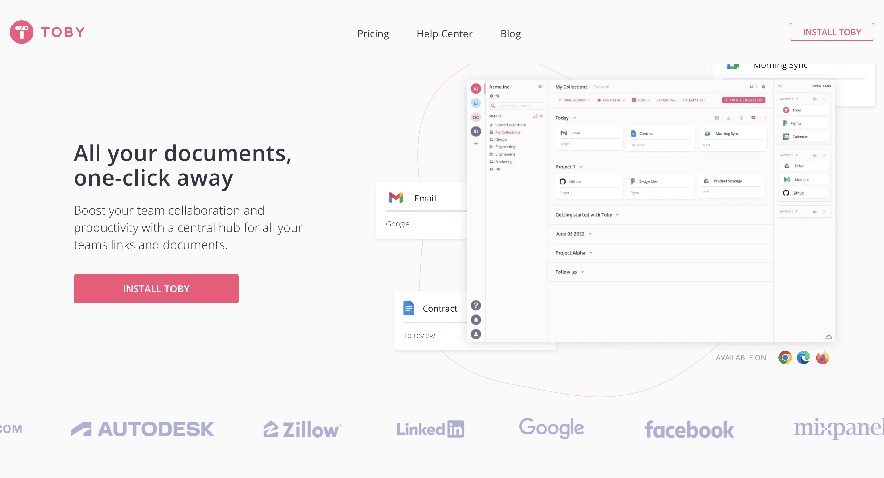 Toby landing page