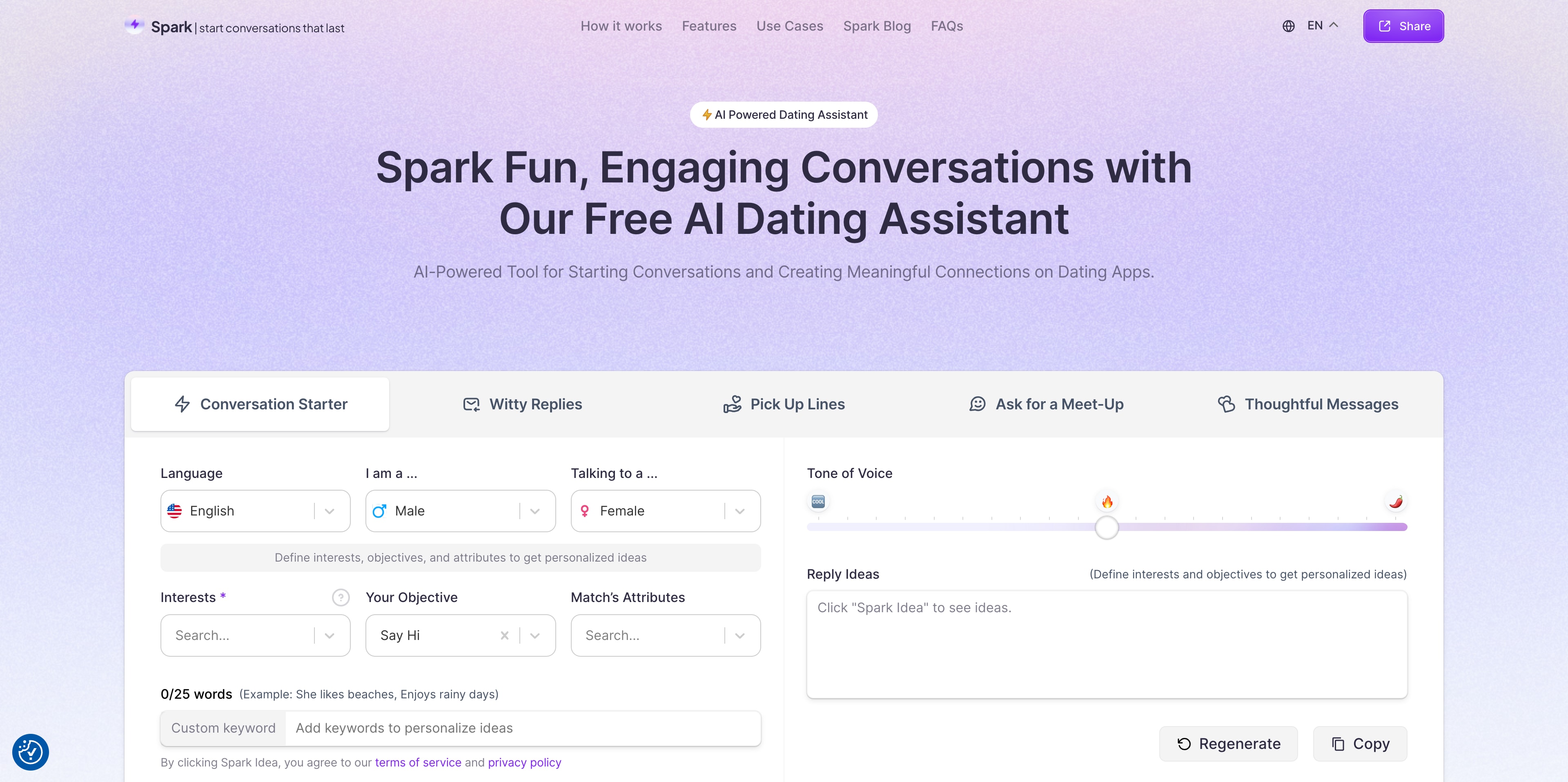 Spark AI landing page