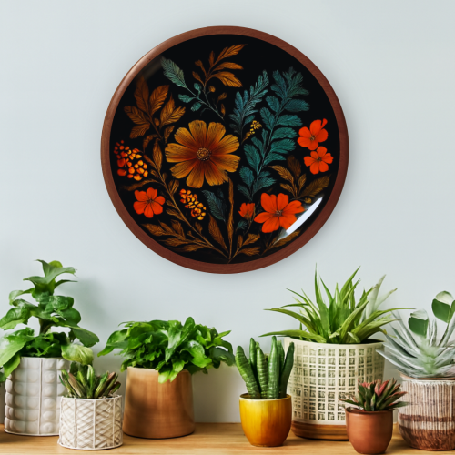 Midnight Botanical Wooden Wall Plate - Image 4